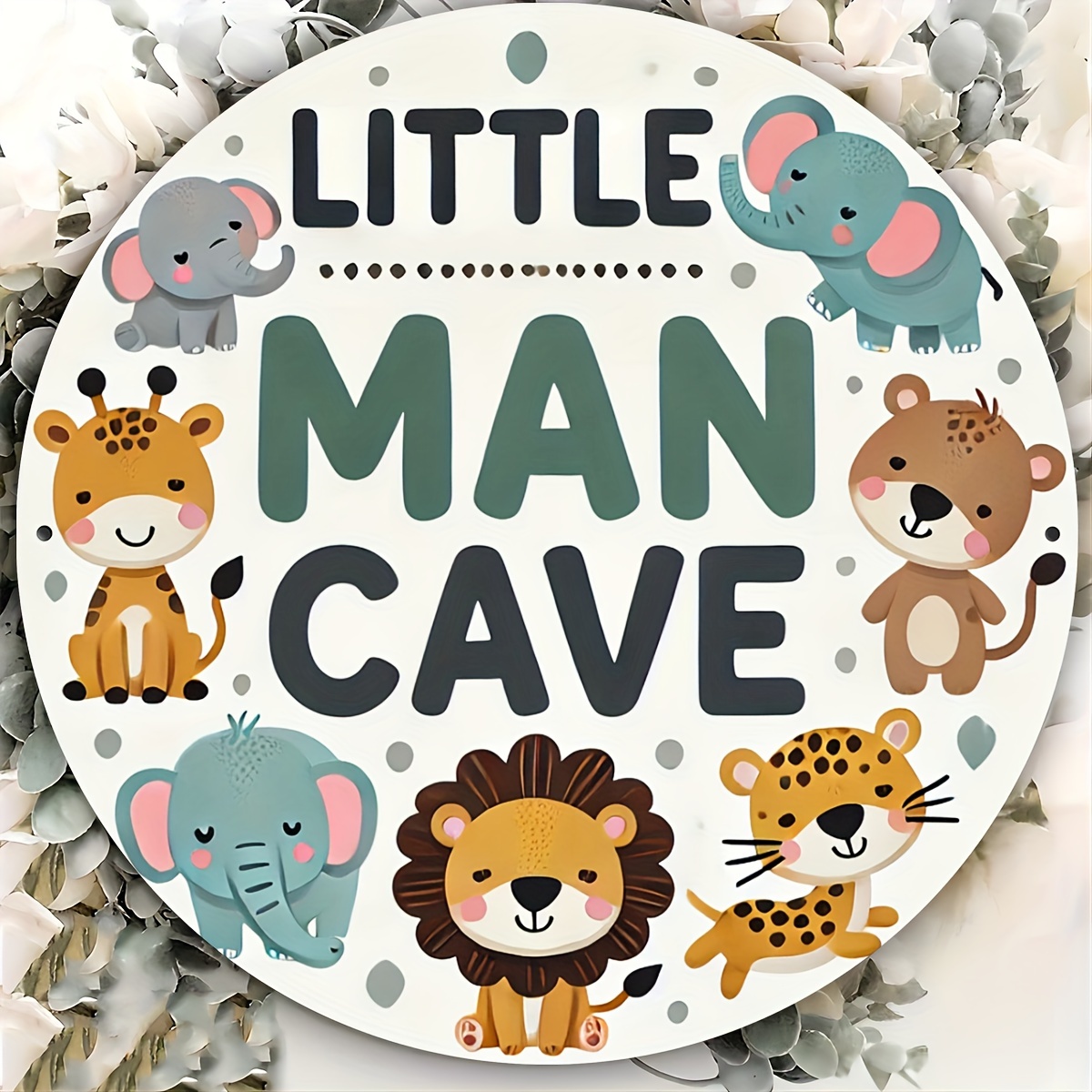 Baby Nursery Vintage - لوحة خشبية بتصميم كهف الرجل الصغير،