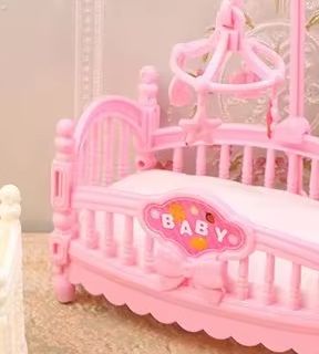 Baby Nursery Crib - 1:12 دمية مصغرة سرير بيبي مهد