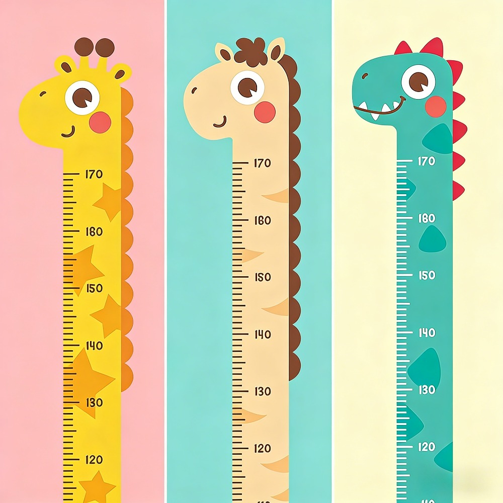 Baby Nursery Vinyl - ملصقات قياس الطول على شكل رسوم