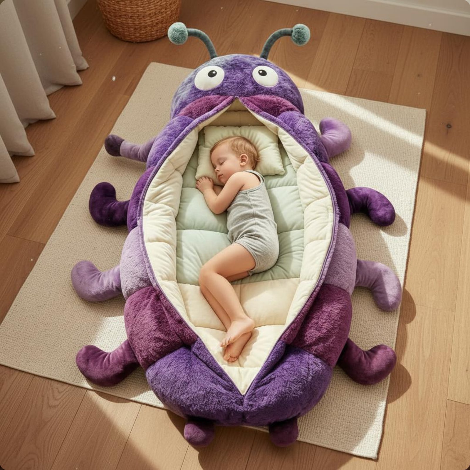 Baby Nursery Bedding - كيس نوم كاتربيلر مجزأ، مريح لكامل