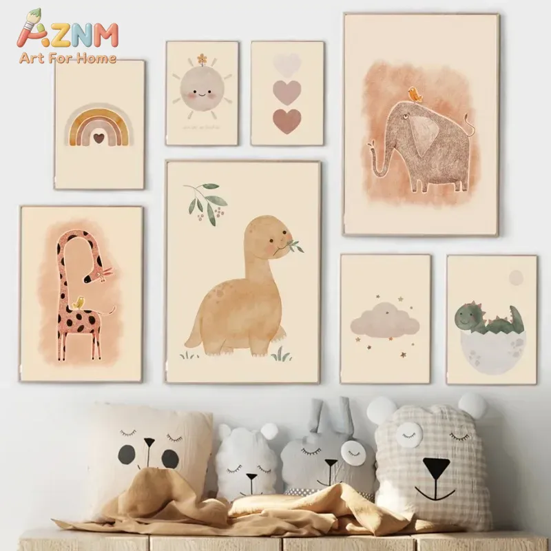 Baby Nursery Neutral - لوحة فنية جدارية من القماش بتصميم