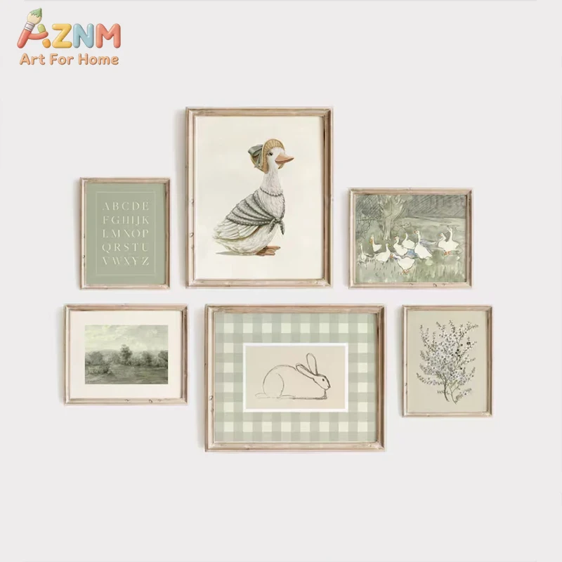 Baby Nursery Vintage - لوحة فنية جدارية قماشية بتصميم عتيق