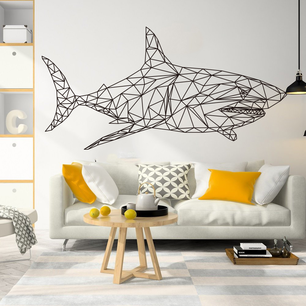 Baby Nursery Under The Sea - هندسية القرش الحوت الأسماك المحيط الجدار