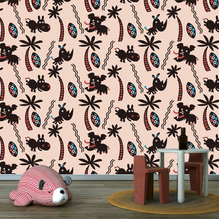 Baby Nursery Peel And Stick Wallpaper - ورق حائط كرتوني مخصص قابل للتقشير