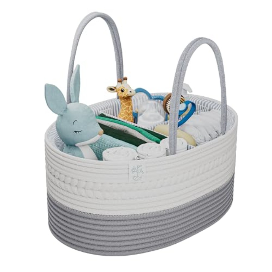 Baby Nursery Handles - منظم حفاضات الأطفال مع مقبض وغطاء،