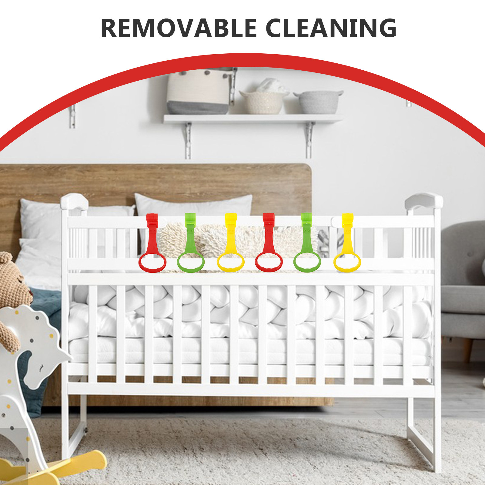 6 قطع حلقات تعليق لسرير الأطفا - مراجعة Baby Nursery Crib وسعره