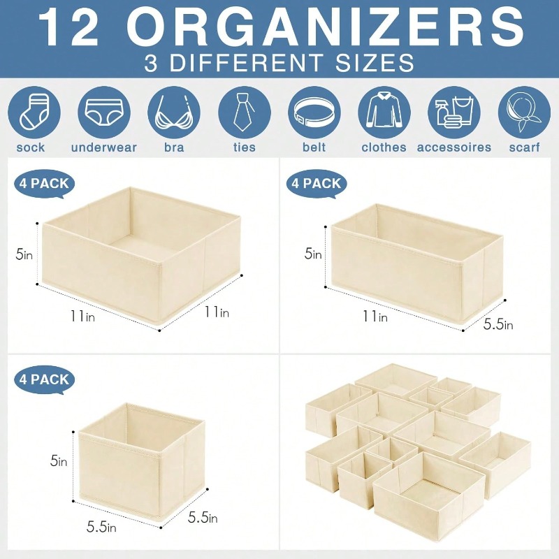 12 قطعة/مجموعة منظم أدراج للمل - مراجعة Baby Nursery Closet Organization وسعره