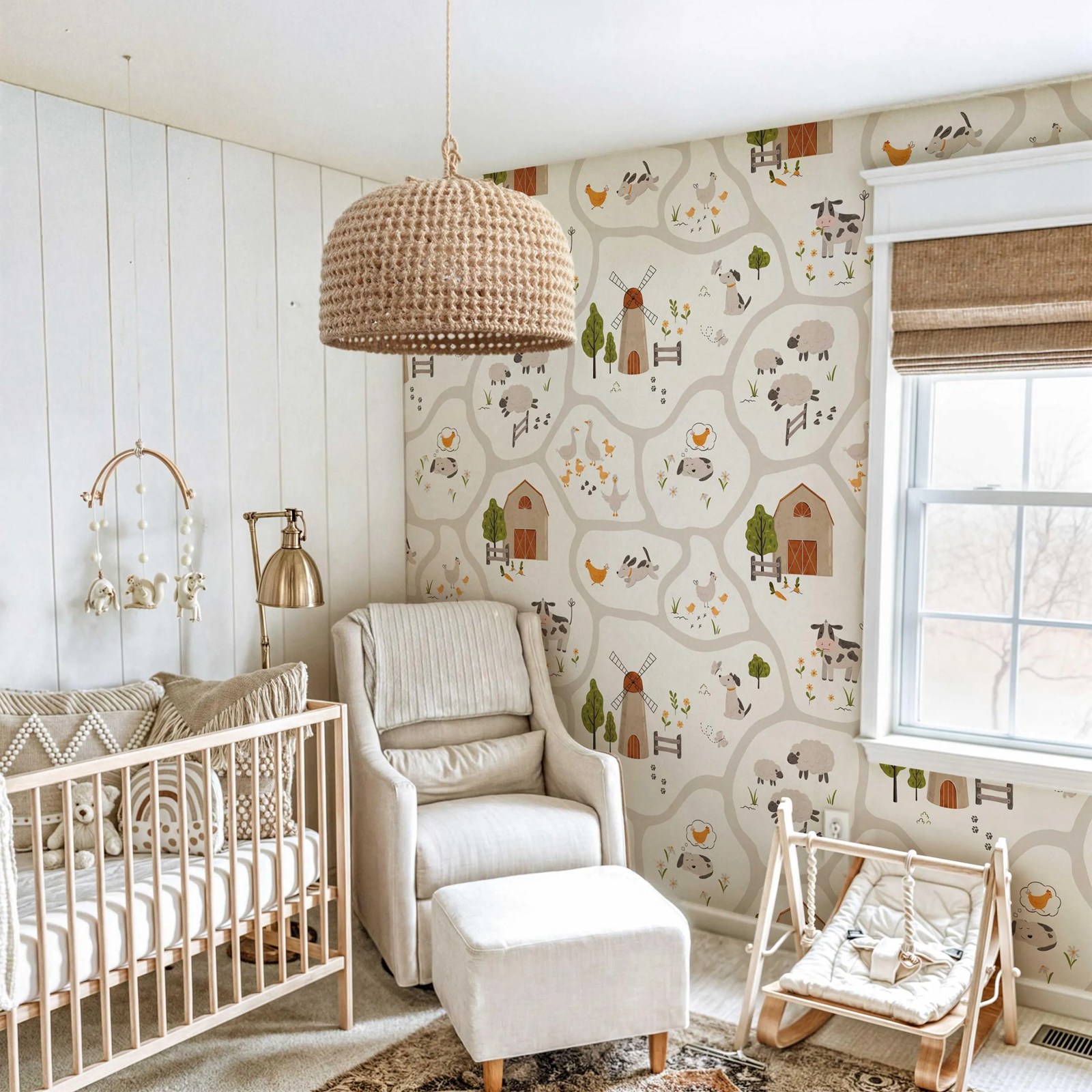 ورق حائط لطيف على شكل حيوانات  - مراجعة Baby Nursery Peel And Stick Wallpaper وسعره