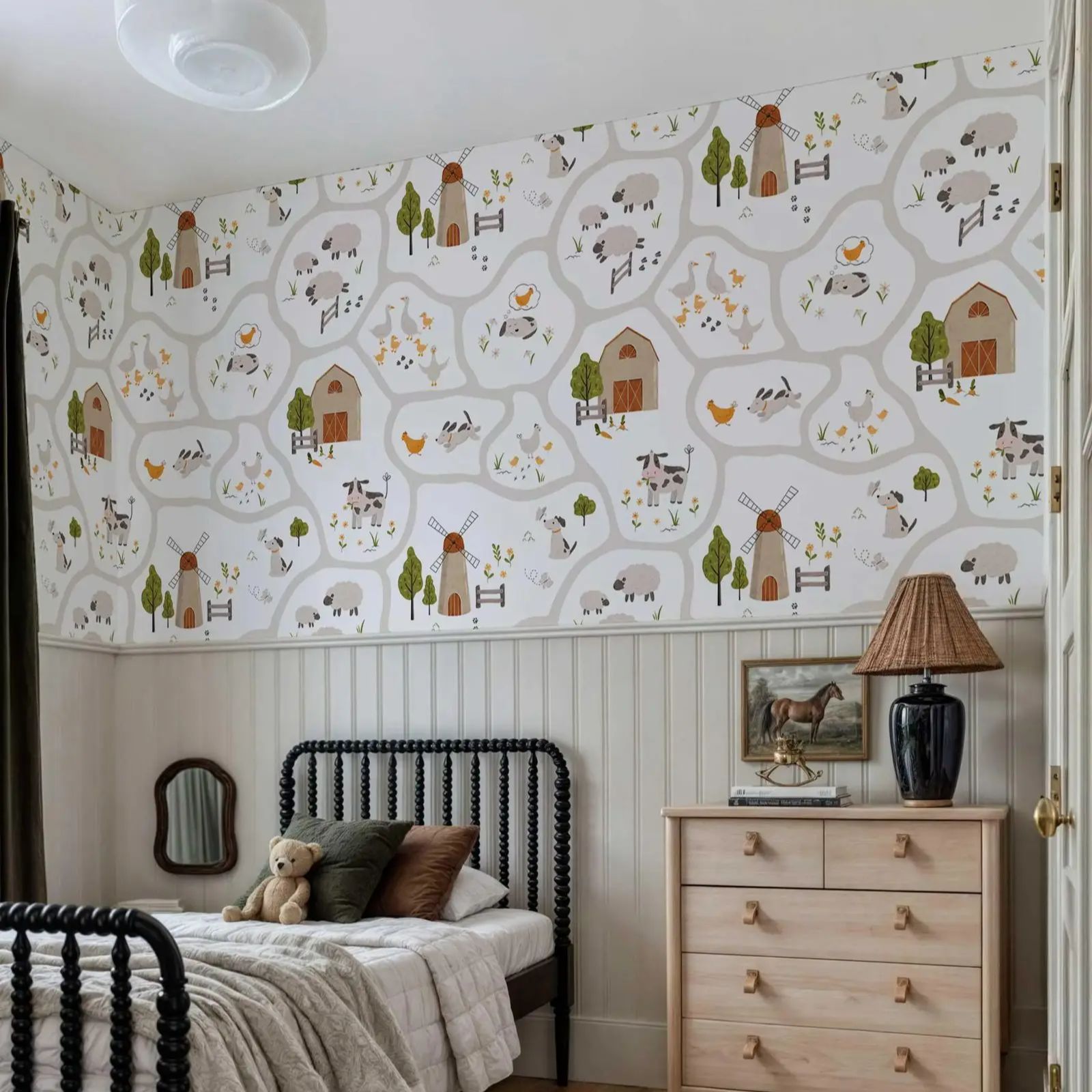 ورق حائط لطيف على شكل حيوانات  - مراجعة Baby Nursery Peel And Stick Wallpaper وسعره