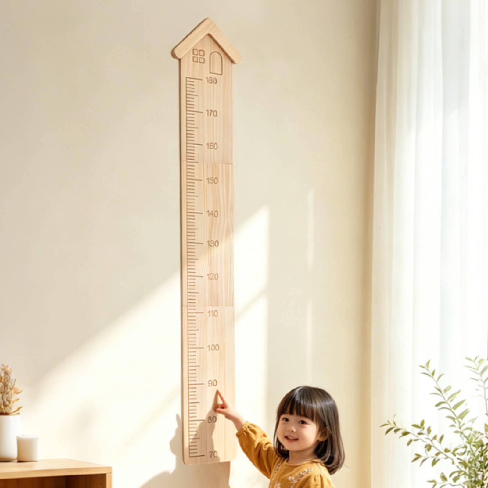 مقياس نمو خشبي على شكل منزل، م - مراجعة Growth Chart Ruler وسعره