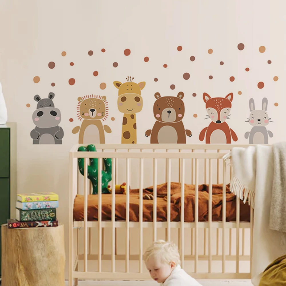 بوهو لطيف الزرافة الدب الحيوان - مراجعة Baby Nursery Peel And Stick Wallpaper وسعره