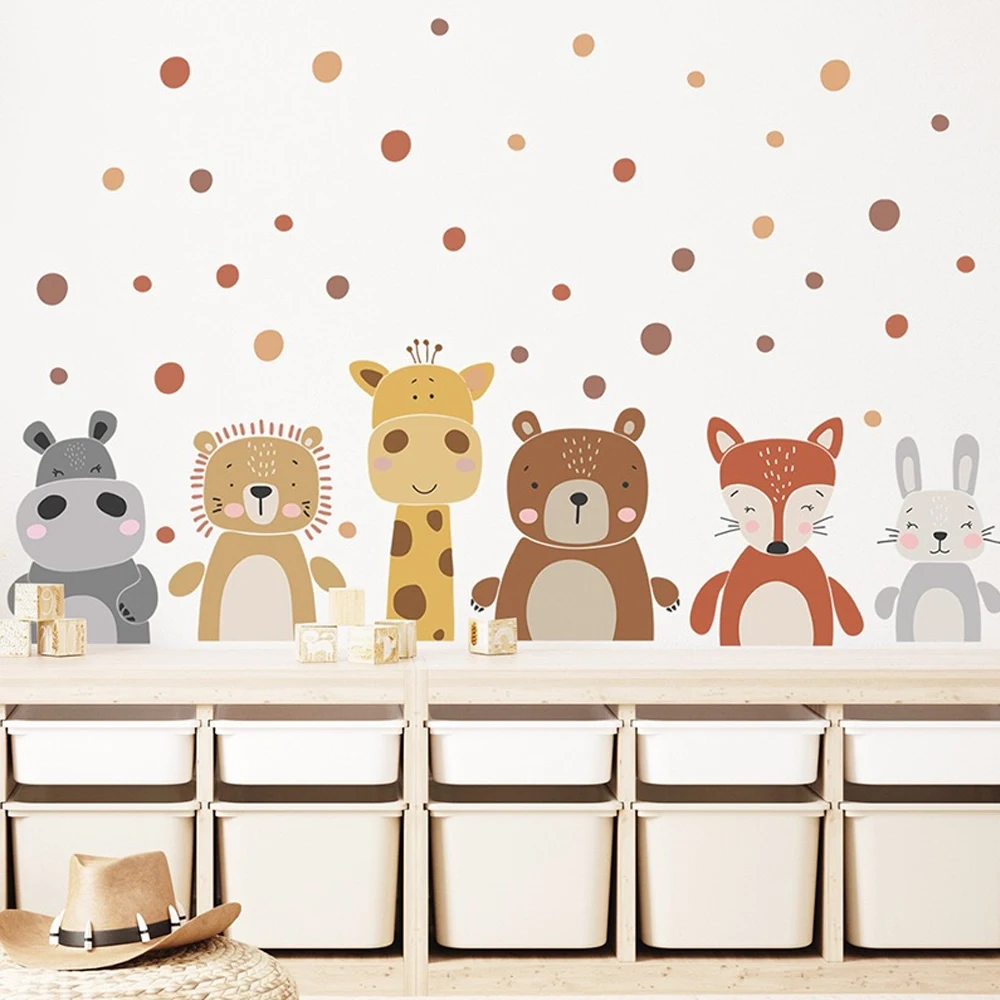 بوهو لطيف الزرافة الدب الحيوان - مراجعة Baby Nursery Peel And Stick Wallpaper وسعره