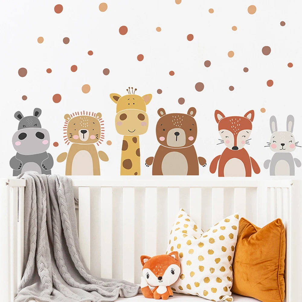 بوهو لطيف الزرافة الدب الحيوان - مراجعة Baby Nursery Peel And Stick Wallpaper وسعره