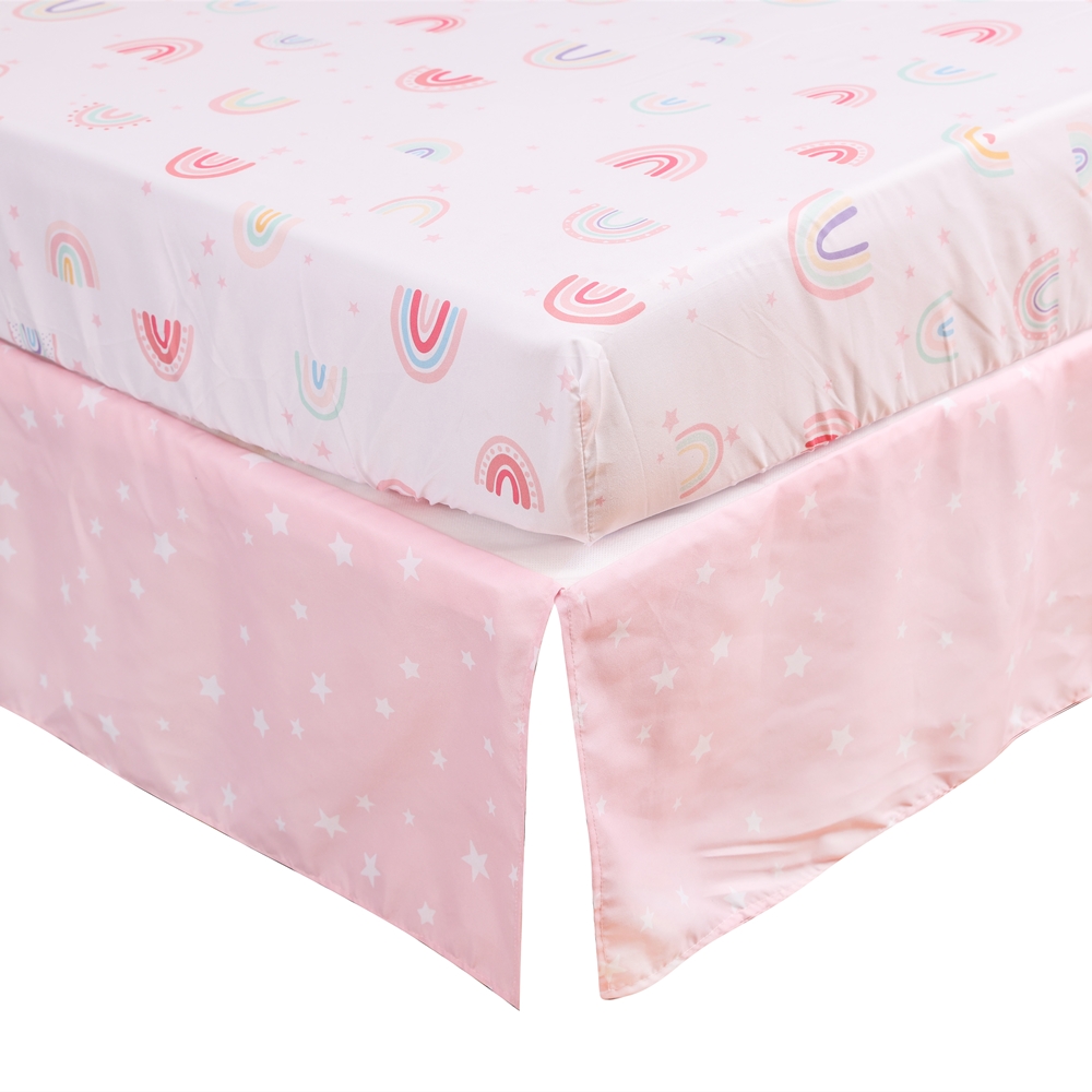 3 قطعة قوس قزح الطفل الرضيع سر - مراجعة Baby Nursery Bedding وسعره