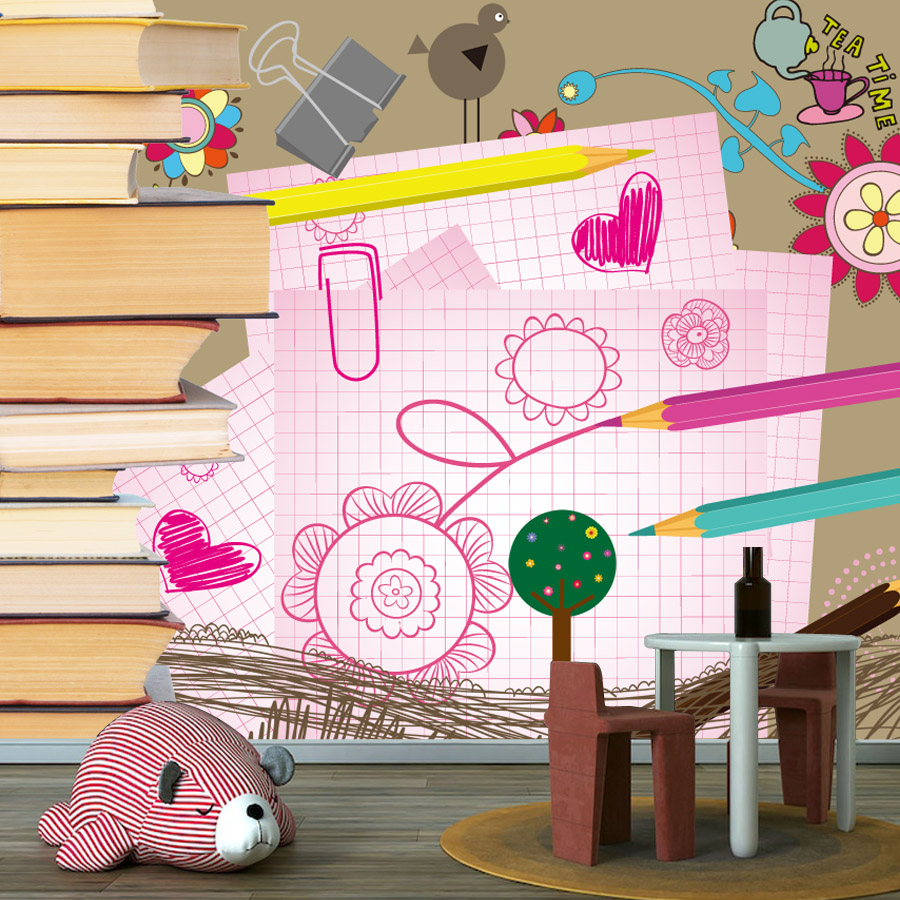 كتب كرتونية سهلة الاستخدام، ور - مراجعة Baby Nursery Peel And Stick Wallpaper وسعره