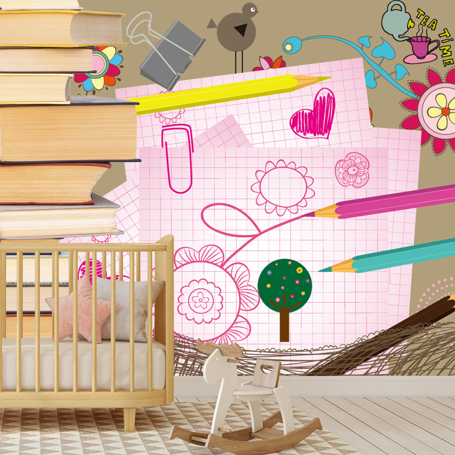 كتب كرتونية سهلة الاستخدام، ور - مراجعة Baby Nursery Peel And Stick Wallpaper وسعره