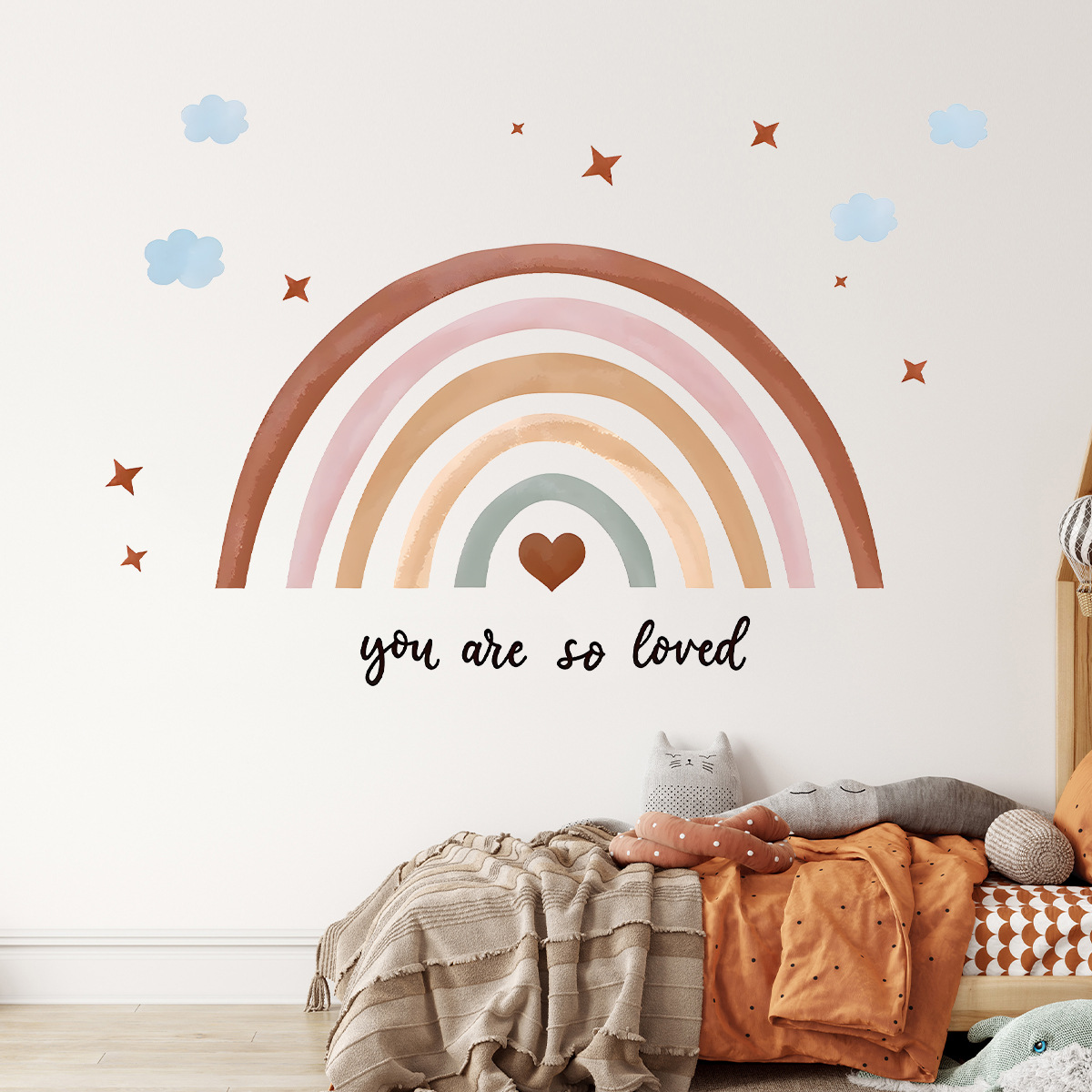 ملصق حائط بوهو بألوان قوس قزح  - مراجعة Baby Nursery Peel And Stick Wallpaper وسعره