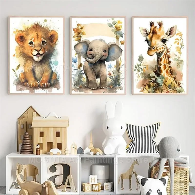 المائية الأسد الزرافة النمر ال - مراجعة Baby Nursery Posters وسعره