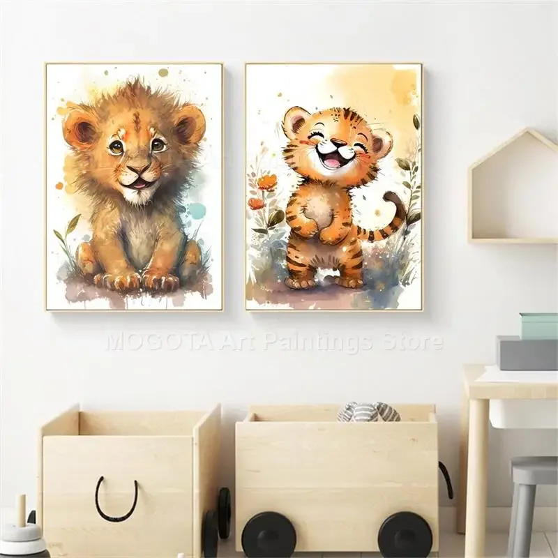 المائية الأسد الزرافة النمر ال - مراجعة Baby Nursery Posters وسعره