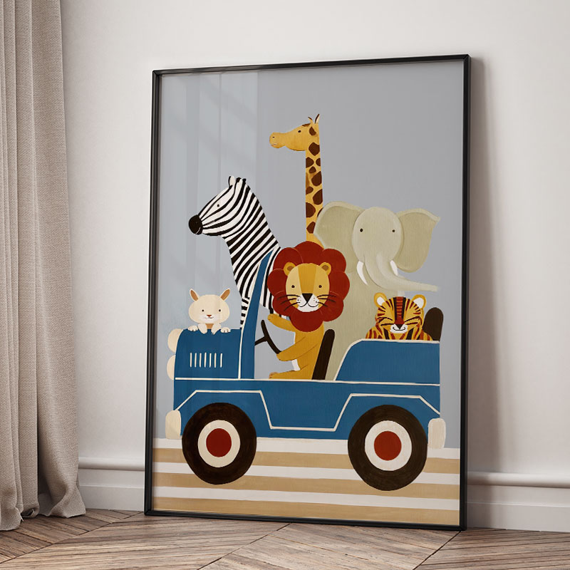 لوحات فنية كرتونية مضحكة لحيوا - مراجعة Baby Nursery Posters وسعره
