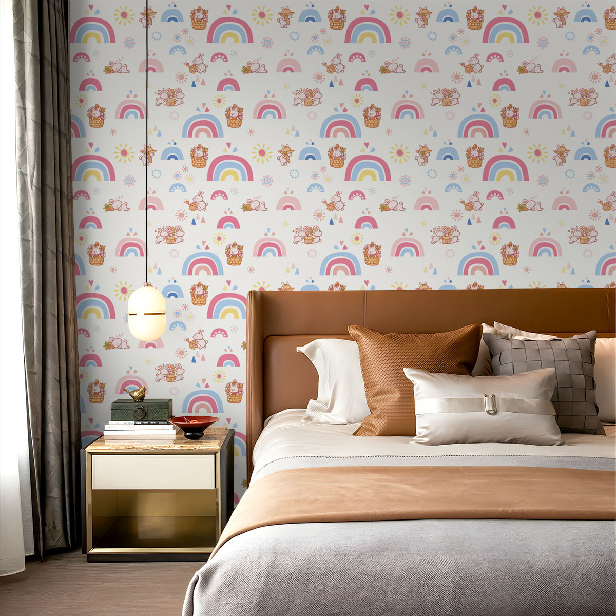 ورق جدران بوهو رينبو للأطفال ق - مراجعة Baby Nursery Peel And Stick Wallpaper وسعره