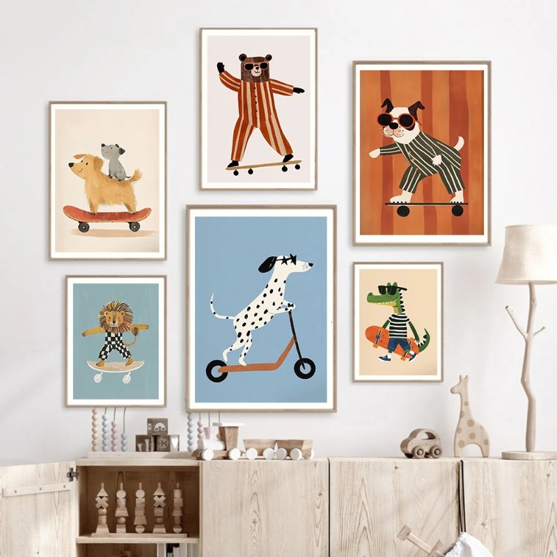 لوحة فنية بدون إطار لحيوانات م - مراجعة Baby Nursery Posters وسعره