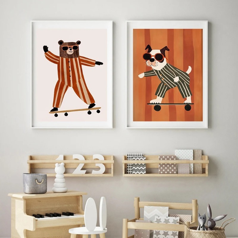 لوحة فنية بدون إطار لحيوانات م - مراجعة Baby Nursery Posters وسعره