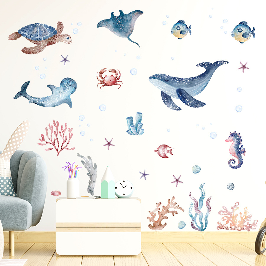ملصق جدار السلاحف البحرية فرس  - مراجعة Baby Nursery Under The Sea وسعره