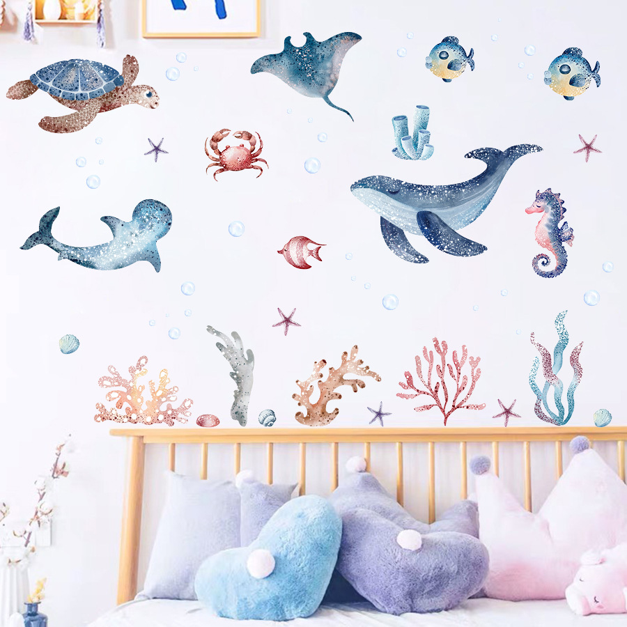 ملصق جدار السلاحف البحرية فرس  - مراجعة Baby Nursery Under The Sea وسعره